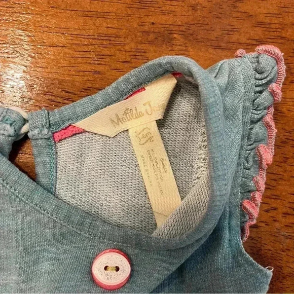 Matilda Jane Teal pink ruffle dress size 3-6 months - Picture 2 of 3